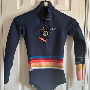 Rip Curl Bodysuit - Navy with Multicolor Stripes